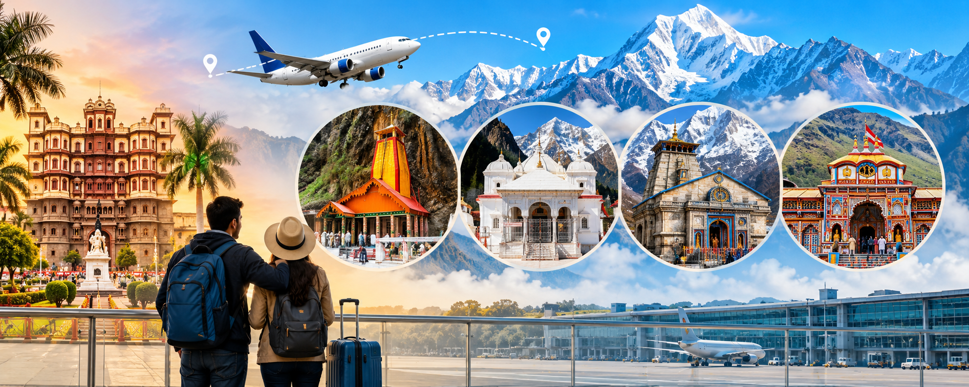 Indore to Char Dham Yatra Package by Flight Cost